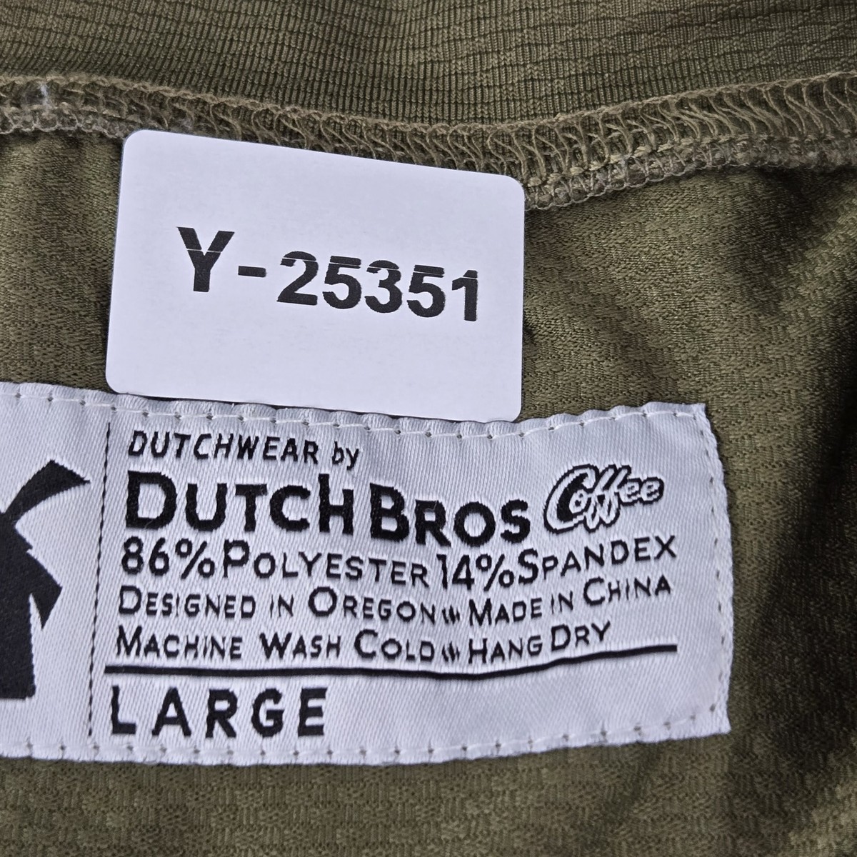 Dutch Bros Coffee Men Shirt L Green Activewear Logo Long Sleeve | eBay