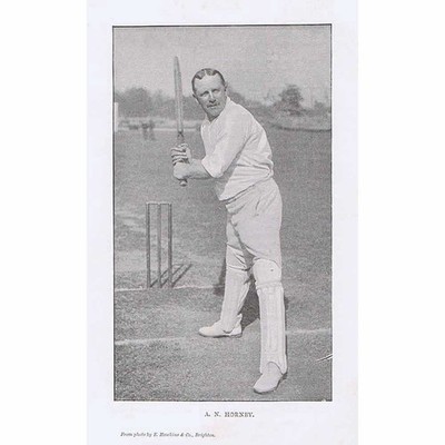 CRICKET AN Hornby Lancashire CCC - Antique Print 1897