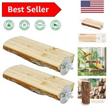 2-Pack Natural Wood Parrot Cage Perch, Ideal for Small Birds' Fun  Fitness