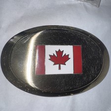 Canadian Maple Leaf Emblem Gold Vintage Belt Buckle Fast Free Shipping