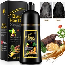 Black Hair Dye Shampoo 3 in 1 for Gray Hair 500ML Instant Hair Color Shampoo for 0.87 per gallon