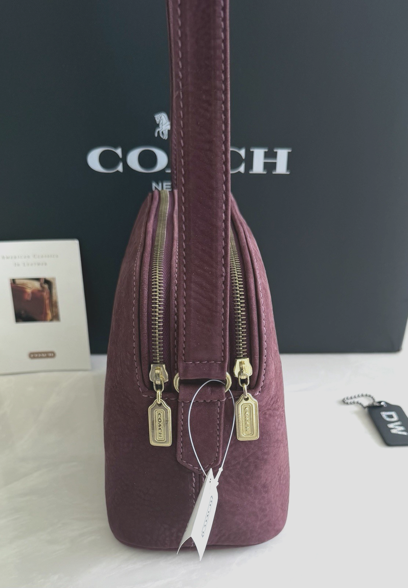 NWT COACH VINTAGE SONOMA ELDERBERRY NUBUCK SUEDE DOUBLE ZIP BAG 
