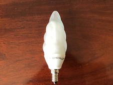 CFL White Chandelier Curly Candle Light Bulb 7w E14 Neonlite