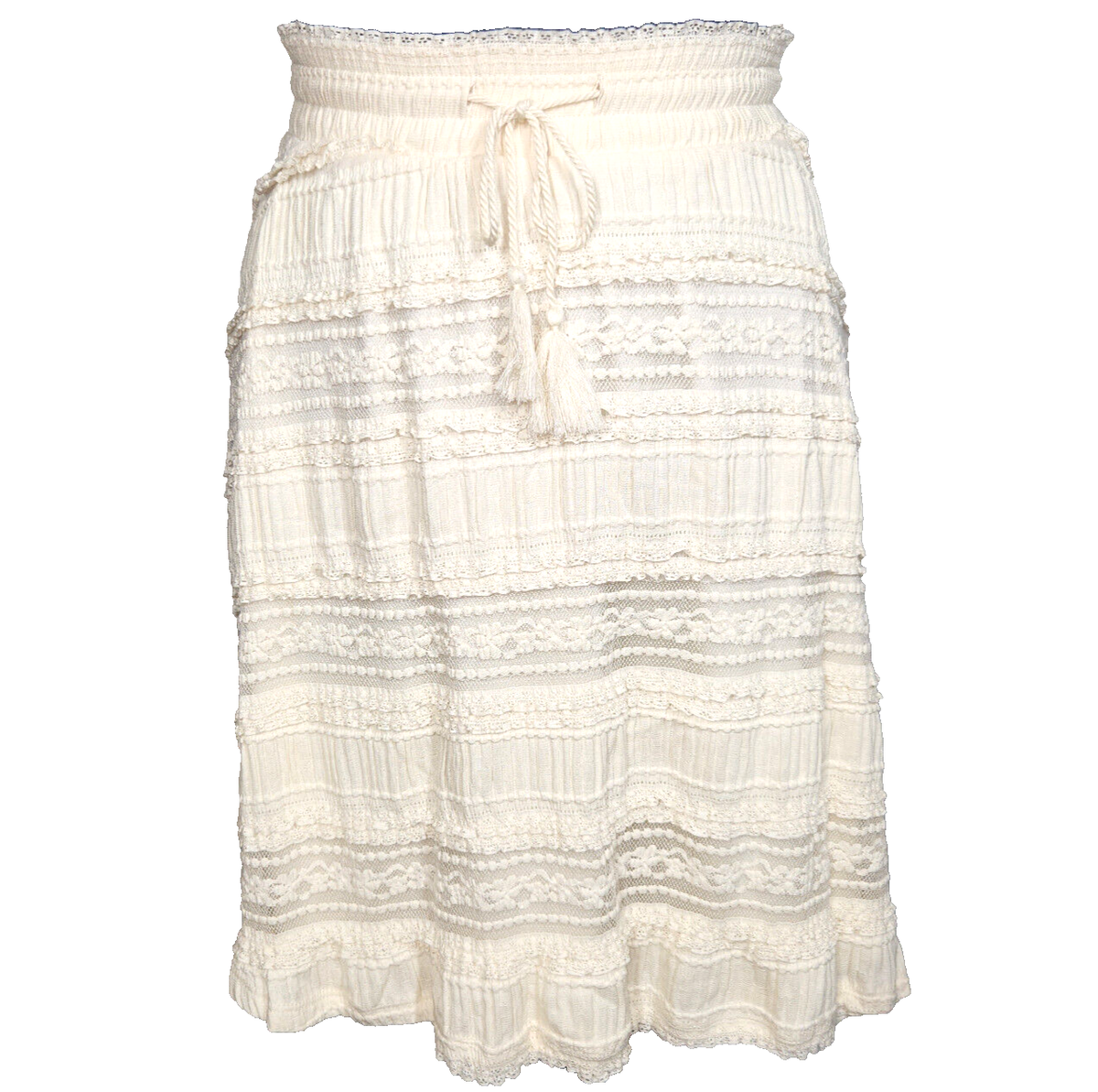 Torrid Ivory Lace Pull On Flowy Boho Short Skater Skirt Plus Size 4X 26