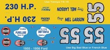  55 Mel Larson 1955-56 Ford 1/43rd Scale Slot Car Decals