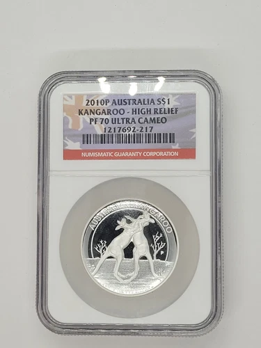 2010-P Silver Australia Kangaroo High Relief NGC PROOF 69 ULTRA CAMEO