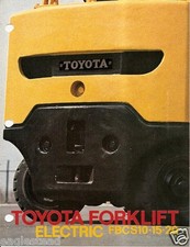 Fork Lift Truck Brochure - Toyota - FBCS10 15 30 - c1970's - 2 items (LT73)