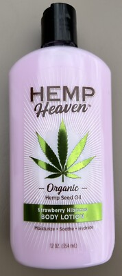 Hemp Lotion Raspberry Lot of 2x 12oz HEMP HEAVEN Hemp Oil Strawberry Hibiscus Body Lotion | eBay
