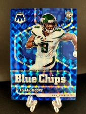 2021 Panini Mosaic Elijah Moore Blue Chips Blue Prizm Rookie /99 WR