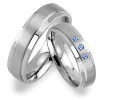 2 Partner Ringe Trauringe aus Edelstahl inkl. Lasergravur JE19-3B