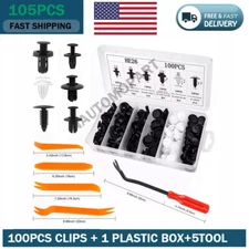 100PCS Retainer Clips Body Bumper Rivet Retainer Trim Molding Push Pin Clips kit