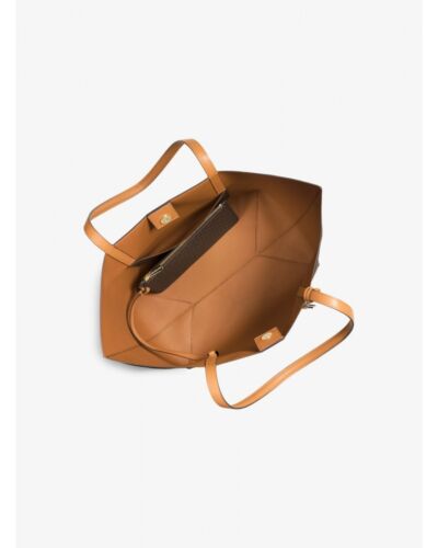 Michael Kors Bag 30S6GH3T7V MK Hayley Large EW Tote Brown Peanut Agsbeagle - Picture 3 of 4