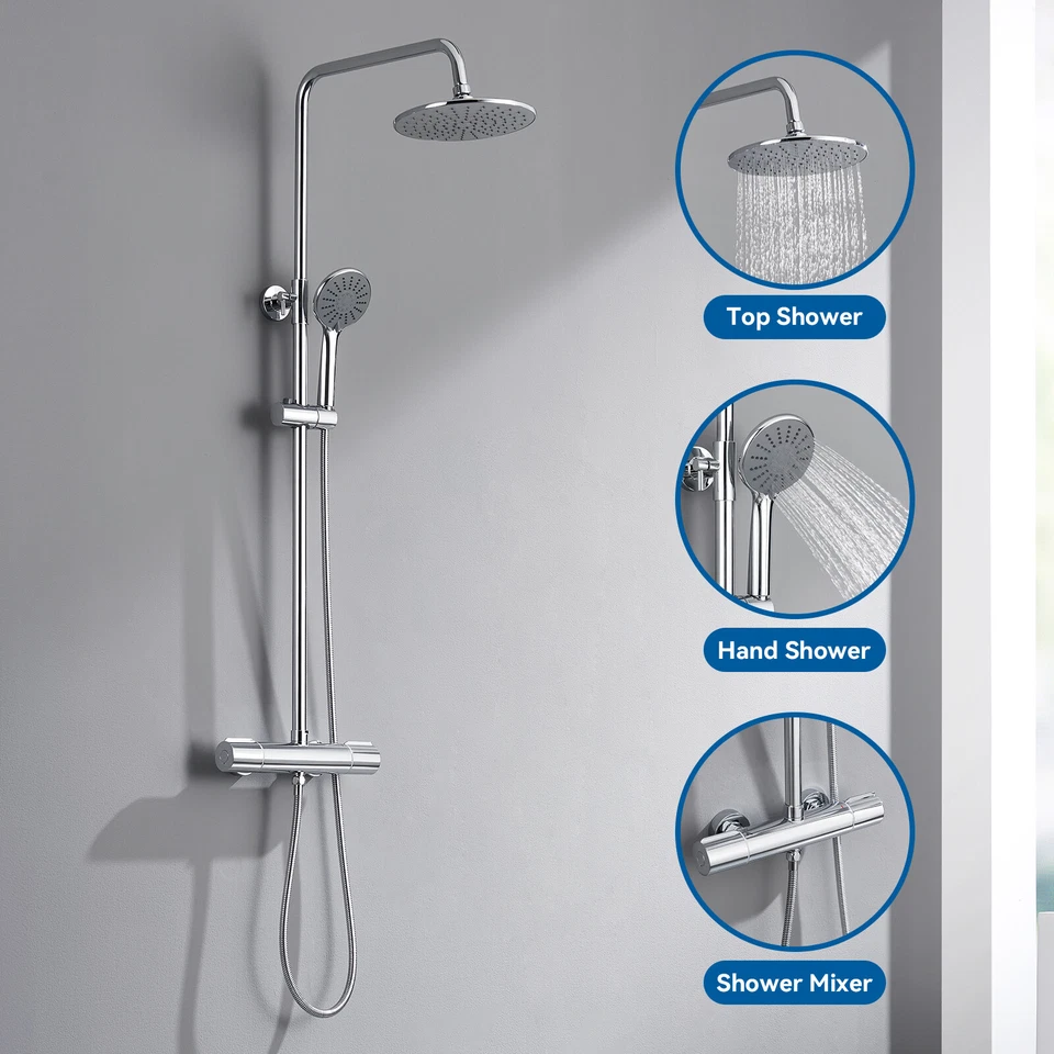 Duschsystem mit Thermostat Regendusche Duschset Duschsäule Dusche Duscharmatur