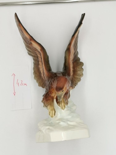 Alte antike Porzellan Figur Adler Eagle groß 42cm massiv Handarbeit - Bild 2 von 12
