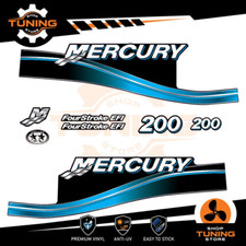 Kit Adesivi Motore Marino Fuoribordo Mercury 200 cv - Four Stroke EFI BLU