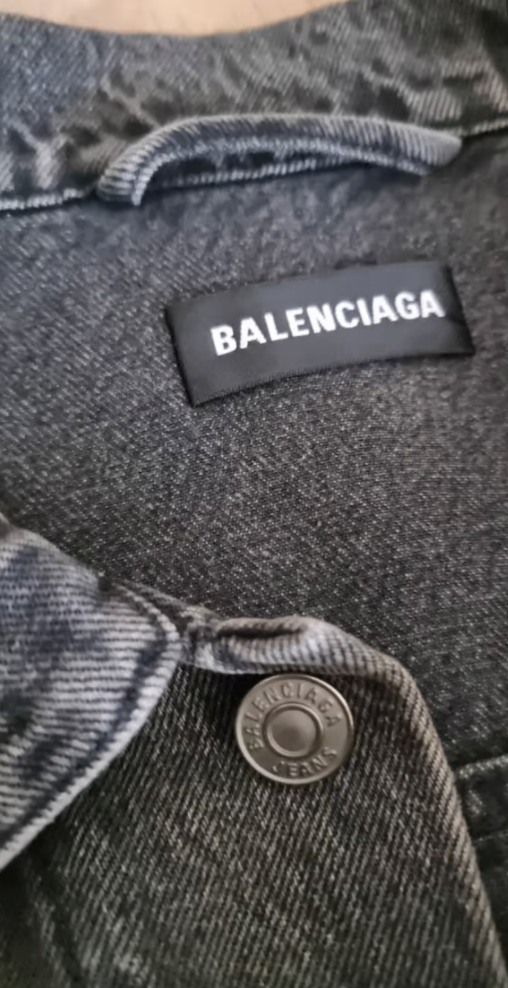 Balenciaga notre dome jacket denim black oversized printed Balenciaga notre dome jacket denim black oversized printed
