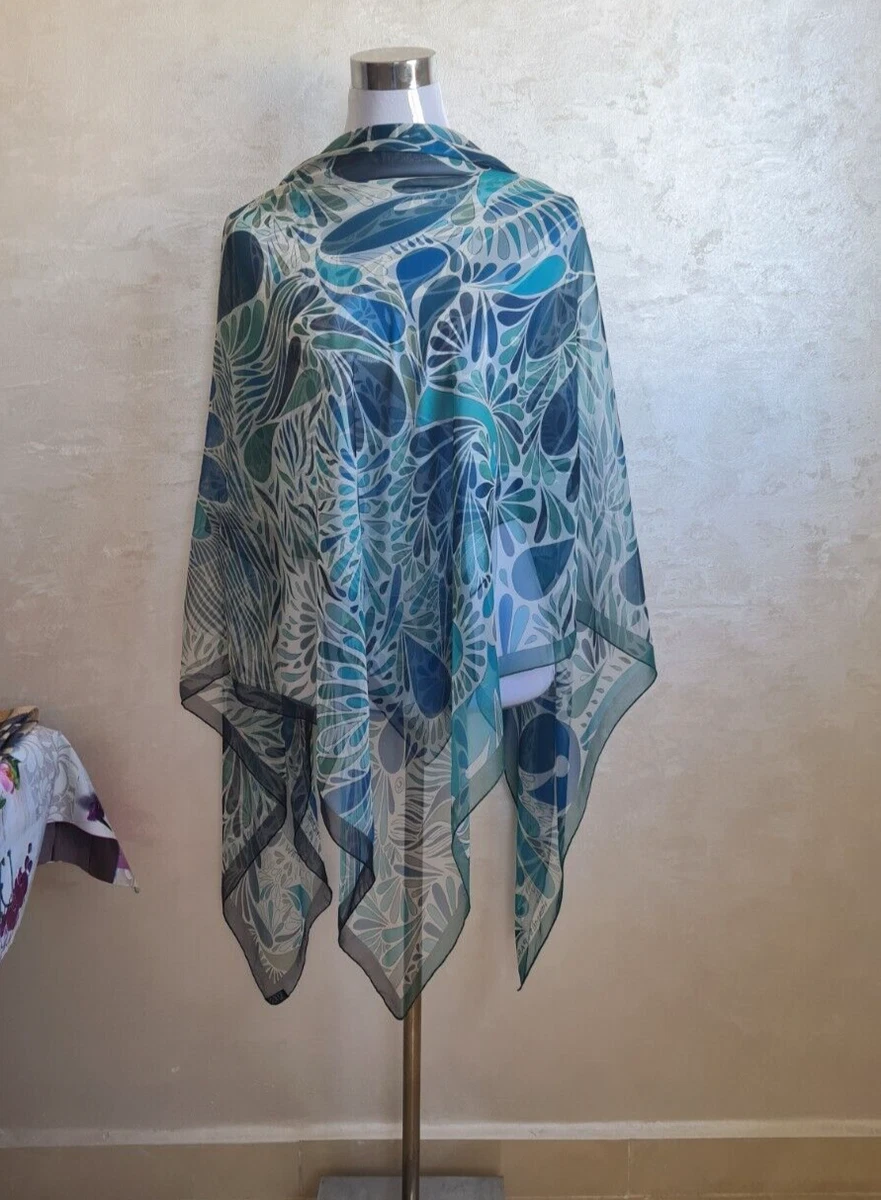 Hermes Mousseline Silk Shawl Scarf Stole MILLEFLEURS DU MEXIQUE