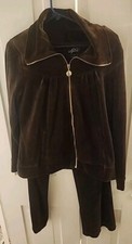 Style  Co Sporty Womens 2pc Dark Brown Jogging Track Suit of M Pants  L Jacket