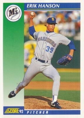 #008 SEATTLE MARINERS # ERIK HANSON # BASEBALL CARD SCORE NFL '92