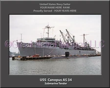 USS Canopus AS 34 Personalized Canvas Ship Photo Print Navy Veteran Gift