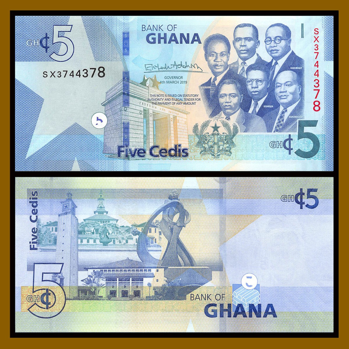 Ghana 1 5 10 20 50 Cedis (5 Pcs Set), 2019 P-New Unc | eBay