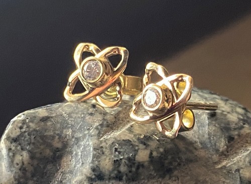 Ohrstecker Ohrhänger Ohrringe mit ca. 0,14 ct. Diamant Brilliant 585 Gelb Gold - Bild 8 von 10