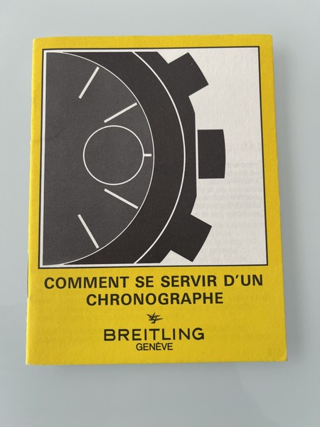 Vintage Breitling Chronograph Instruction Of Use French Language