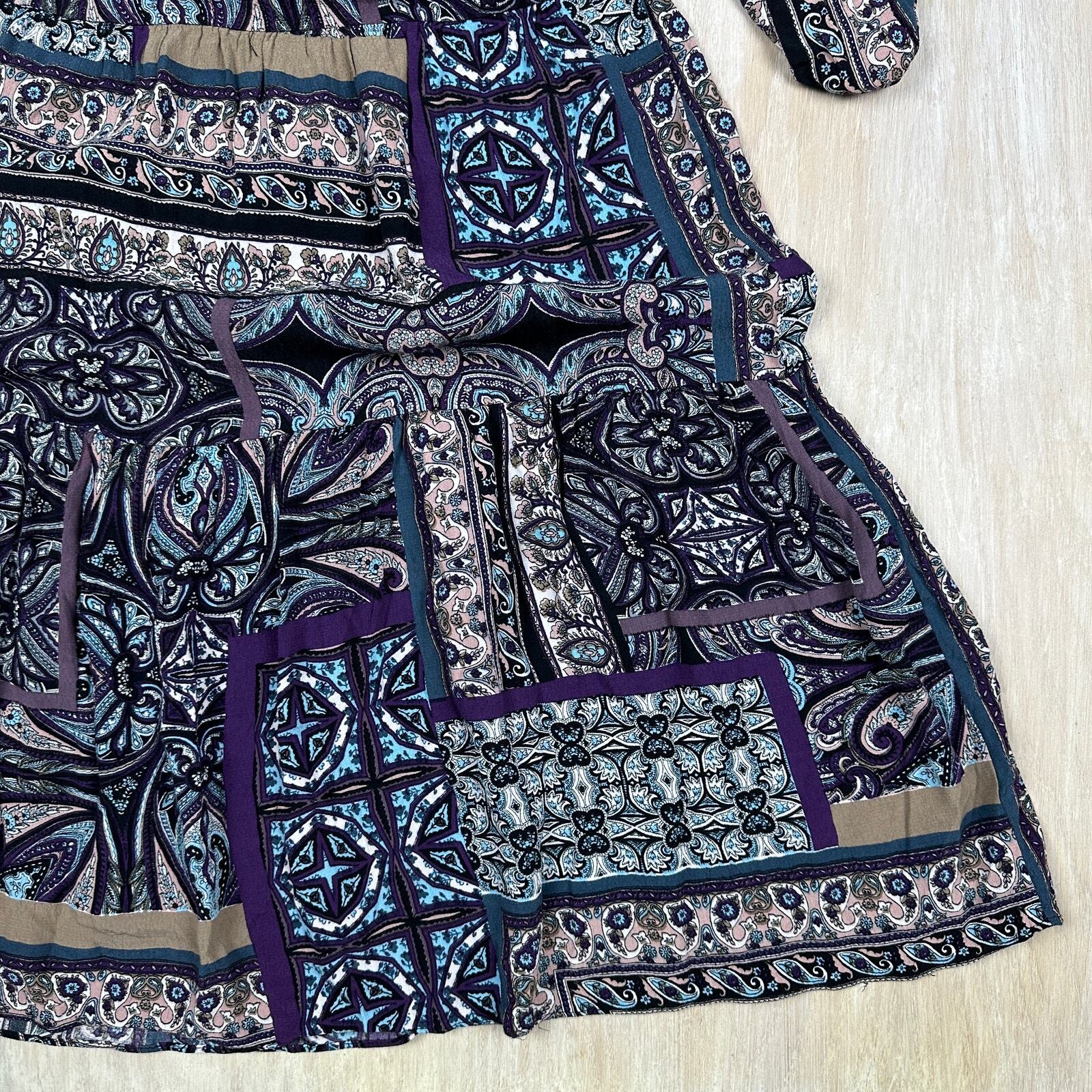 ASOS Patchwork Boho Romantic Cold Shoulder Cottag… - image 15