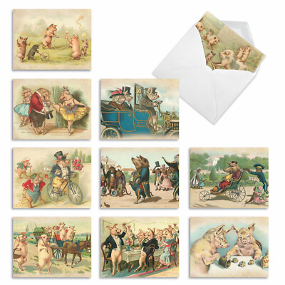10 Assorted Thank You Note Cards with Envelopes - HOG HUMOR M2346TYG