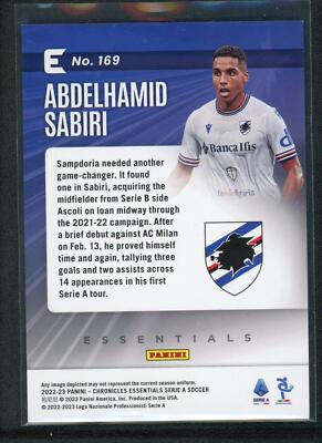 アンス ファティ Panini Chronicles ジャージナンバー 激レア！ 2022-23 ABDELHAMID SABIRI /49 PANINI CHRONICLES ESSENTIALS SERIE A