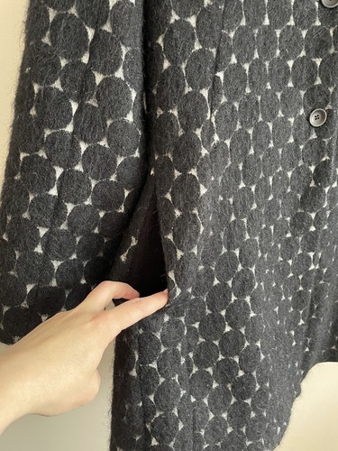 OSKA Swing Coat Jacquard Mohair/Alpaca/Wool Blend Black Dots, 4, UK 14-16 - Picture 5 of 15