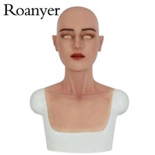 Roanyer Silicone Female Realistic Fancy Human Skin Mask Neck Cover Crossdresser