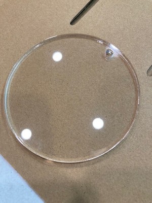100 Pack! 3.75  Circle clear acrylic blank 1/4  Thick WITH hole