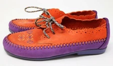 Moki Italian Leather Kids Shoes Purple & Orange Made in Italy MOKI Gorgeous HTF