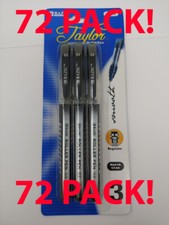 72 PENS! 72 PACK! BAZIC Taylor Black Color Rollerball Pen (3/Pack - 24 PACKS!)