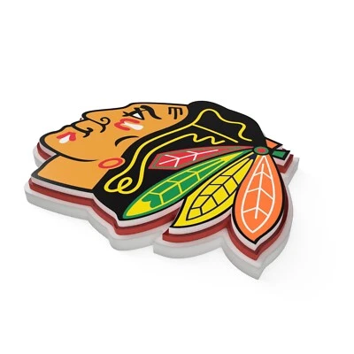 FANFAVE NHL Chicago Blackhawks 3D Foam Logo Sign Schild für Wand 847624020980