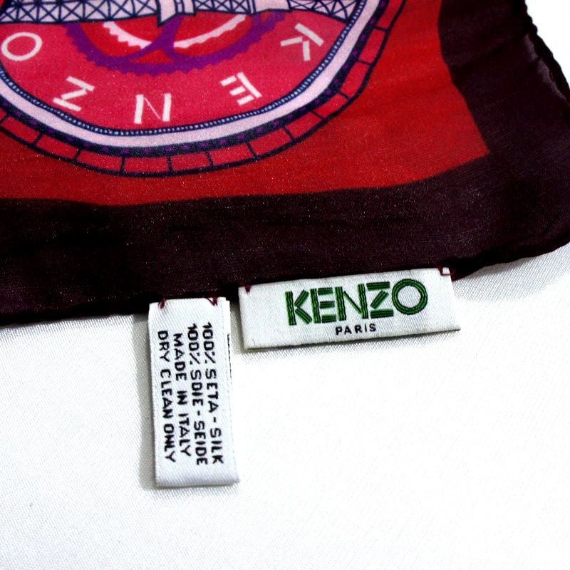 Authentique Vintage KENZO Beautiful Large Silk Scarf Women's  Logo  69"*x25"inch - Image 4 of 4
