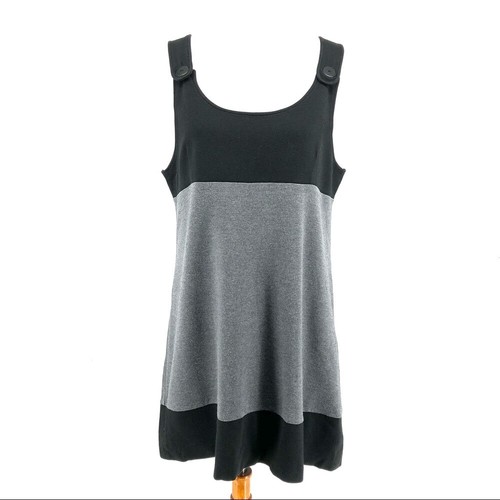 Gray Color Block Mini Jumper Dress sz 