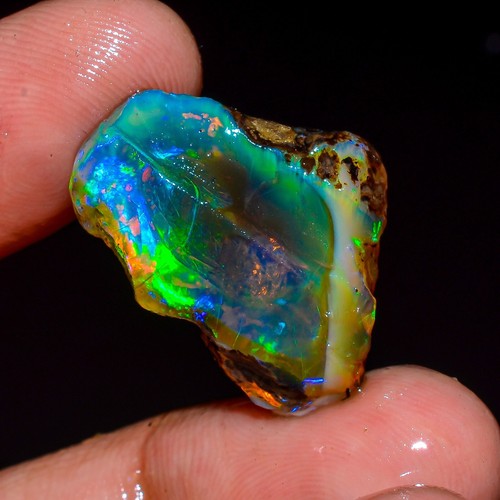 Natural Ethiopian Opal Rough Specimen Opal Crystal Welo Fire Opal Approx 17 Ct.