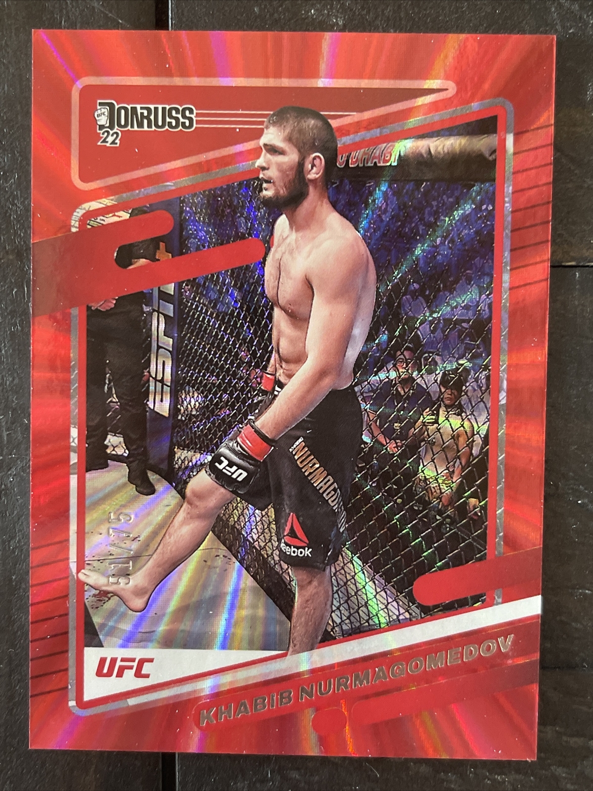 2022 Panini Donruss UFC Khabib Nurmagomedov Red Laser Holo /75