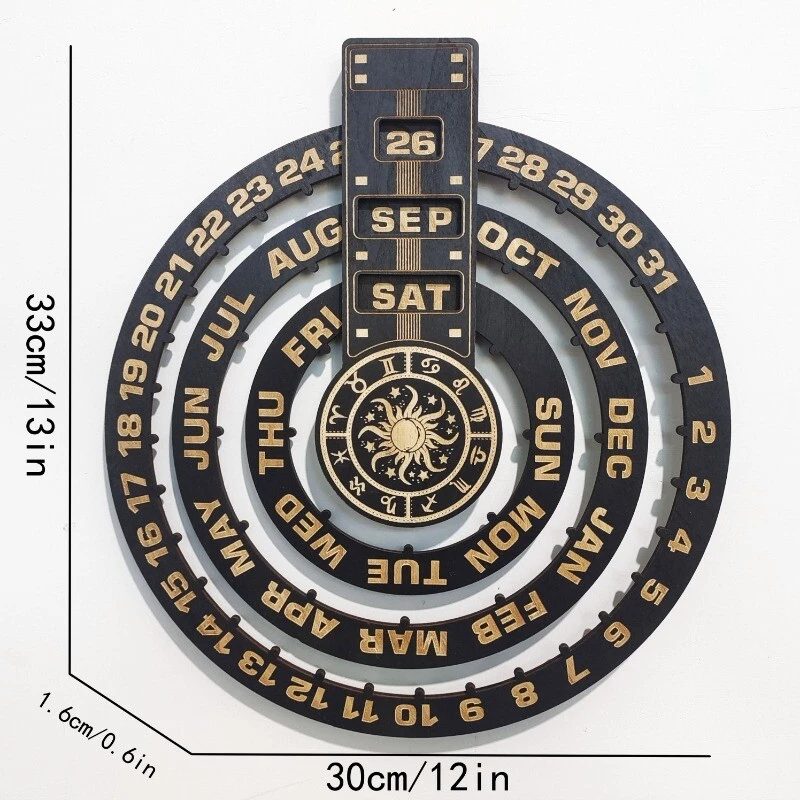 Calendario 3D de madera contemporáneo decoración de pared - para oficina en casa y sala de estar Foto 2 de 4