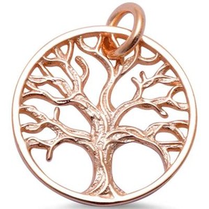 Authentic Blessed Awakening: Rose Gold Plated Tree of Life Sterling Silver Pendant