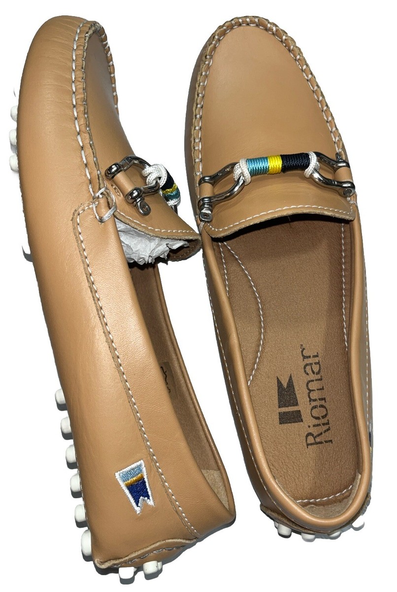 NEW Riomar Deck Driver Shoes cappacino Waterproof ITALIAN Leather