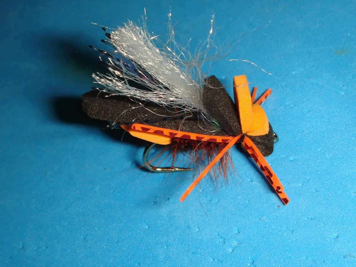 FLY FISHING FLIES - Black Foam SUPER CICADA Flies size #10** (6 pcs.)