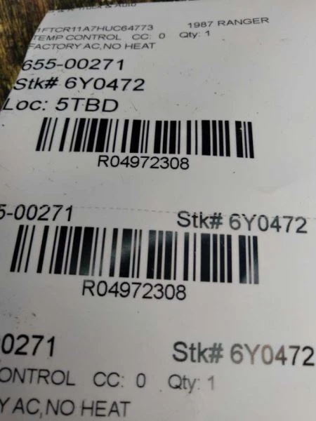 Ford Ranger 1986 1987 aire acondicionado control de temperatura térmico OEM  Foto 4 de 4