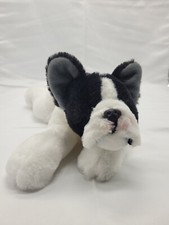 FAO Schwarz ADOPT A PET Dog Black White French BULL DOG SUPERSOFT PLUSH