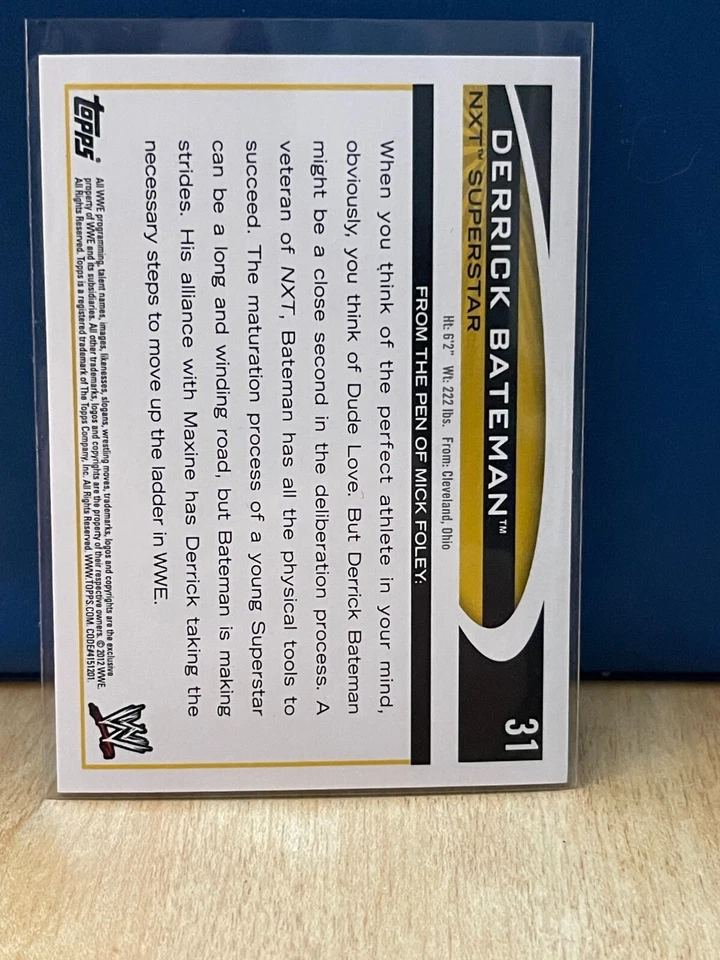 2012 Topps WWE #31 Derrick Bateman - Image 2 of 2