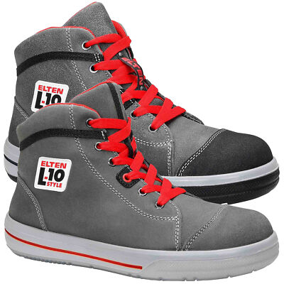ELTEN Vintage Mid ESD S3 Steel Toe Cap Safety Boots Shoes Leather Pirate grey