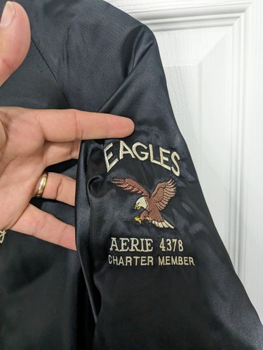 Vintage King Louie Bomber Jacket Men's Large Black Pow Mia Vietnam - Picture 5 of 11