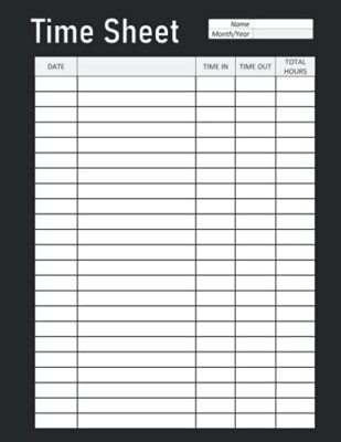 Time Sheet: Staff sign in and out sheet - Employee Time Log by Elpida Prints